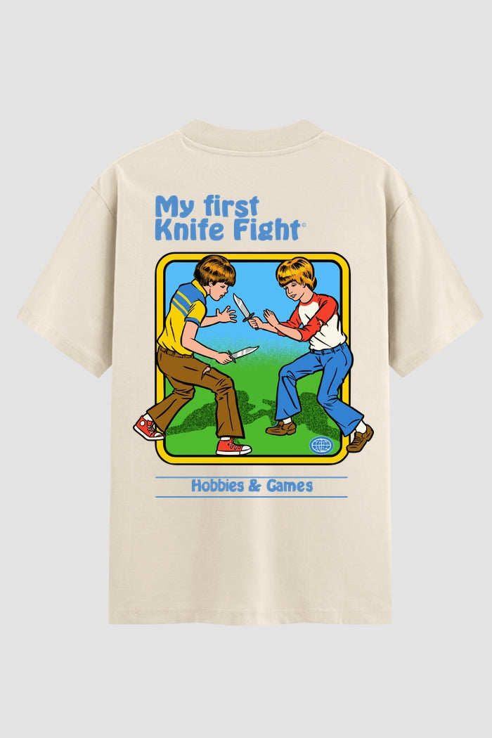 Camiseta Oversized Suedine My First Knife Fight Onfight