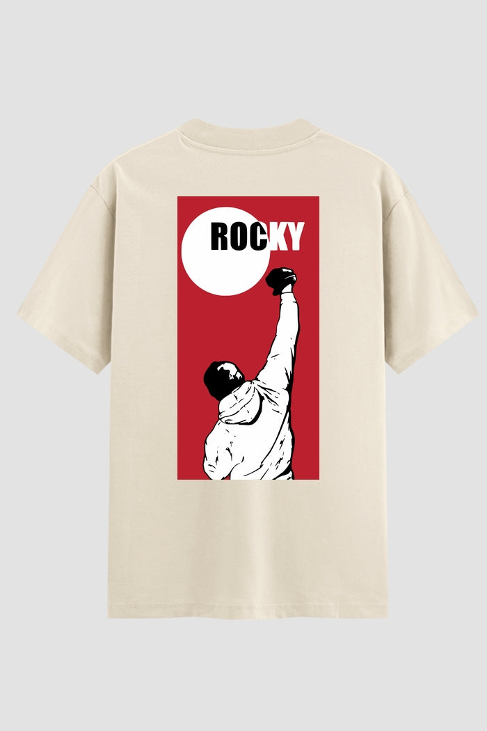 Camiseta Oversized Suedine Rocky Balboa Red Victory Silhouette
