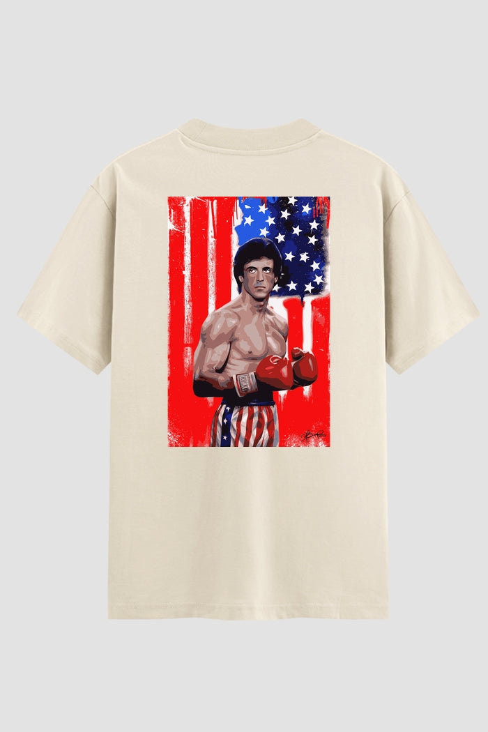 Camiseta Oversized Suedine Rocky Balboa Rocky Stars