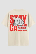 Camiseta Oversized Suedine Stay Calm To fight