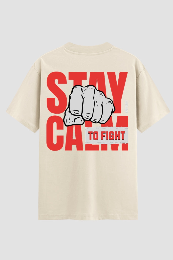 Camiseta Oversized Suedine Stay Calm To fight