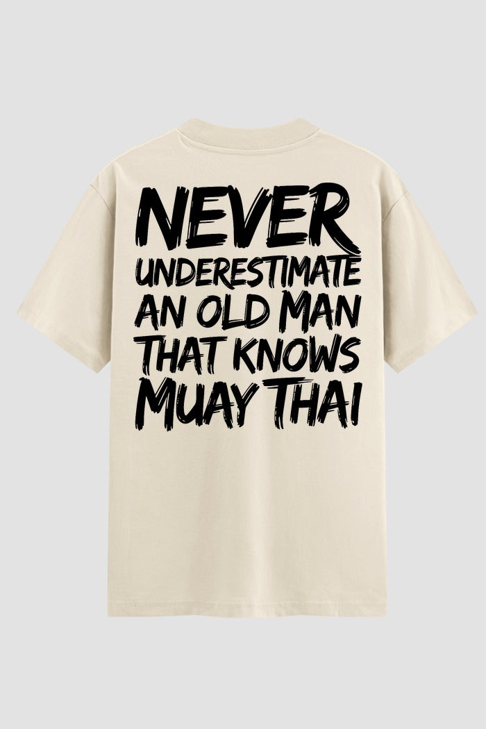 Camiseta Oversized Suedine Muay Thai Never Underestimate