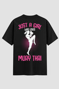 Camiseta Oversized Suedine Muay Thai Just a Girl