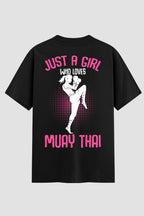 Camiseta Oversized Suedine Muay Thai Just a Girl