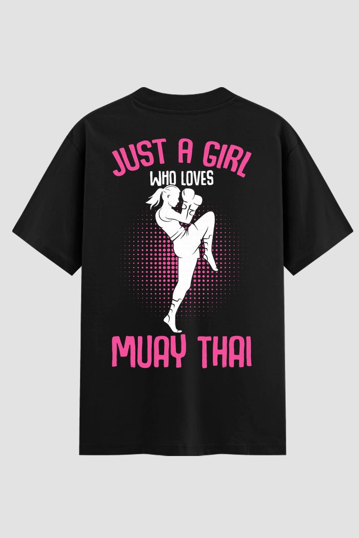 Camiseta Oversized Suedine Muay Thai Just a Girl
