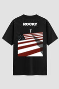 Camiseta Oversized Suedine Rocky Balboa American Flag Ring