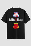 Camiseta Oversized Suedine Rocky Balboa vs Drago branco