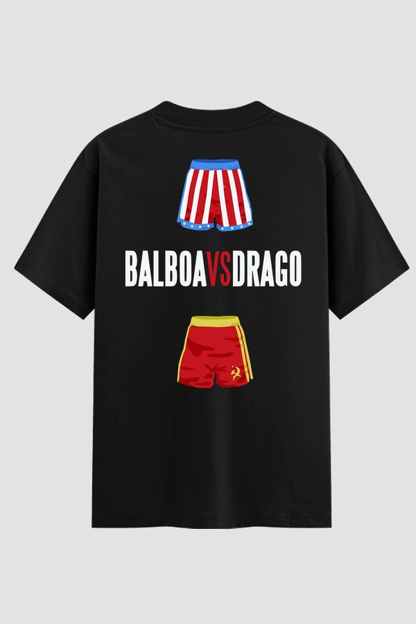 Camiseta Oversized Suedine Rocky Balboa vs Drago branco