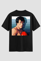 Camiseta Oversized Suedine Rocky Balboa Comic Balboa