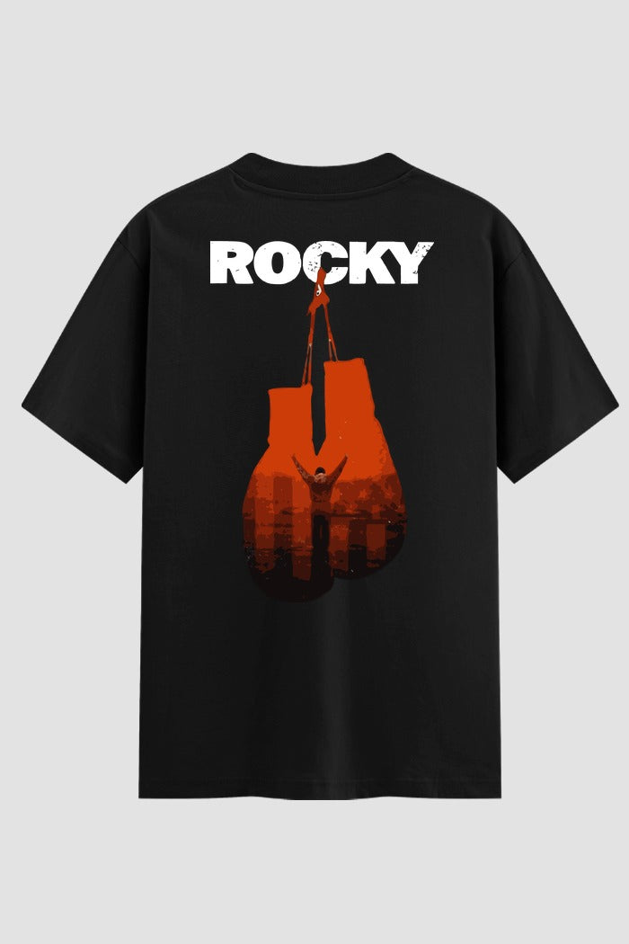 Camiseta Oversized Suedine Rocky Balboa Hanging Gloves Red