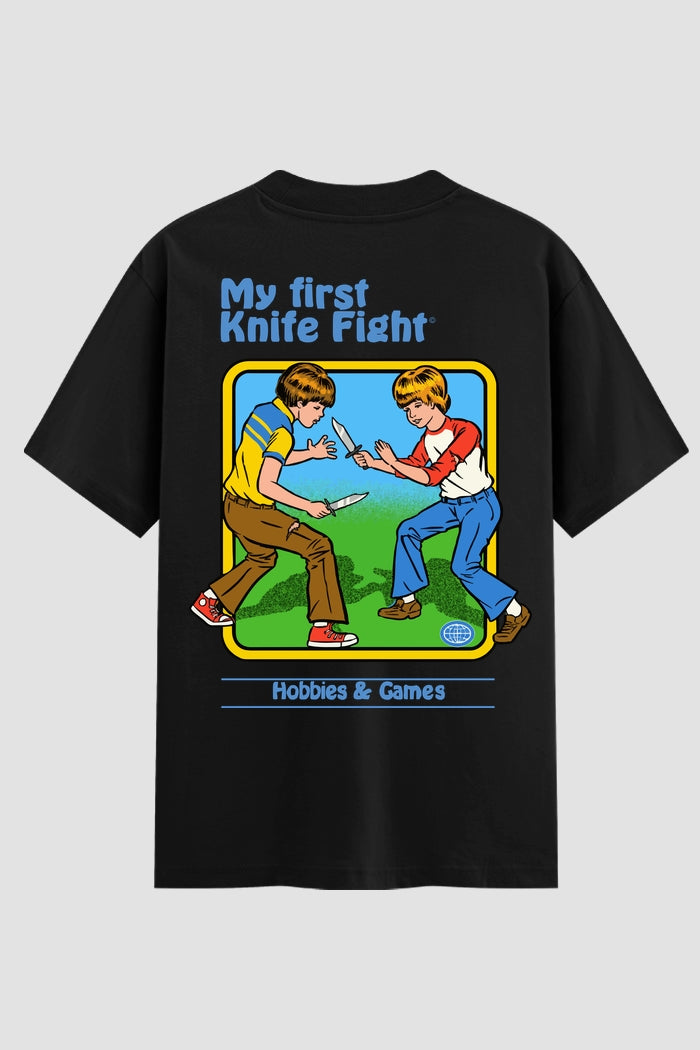 Camiseta Oversized Suedine My First Knife Fight Onfight