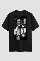 Camiseta Oversized Suedine Rocky Balboa No Pain No Gain Quote
