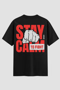 Camiseta Oversized Suedine Stay Calm To fight