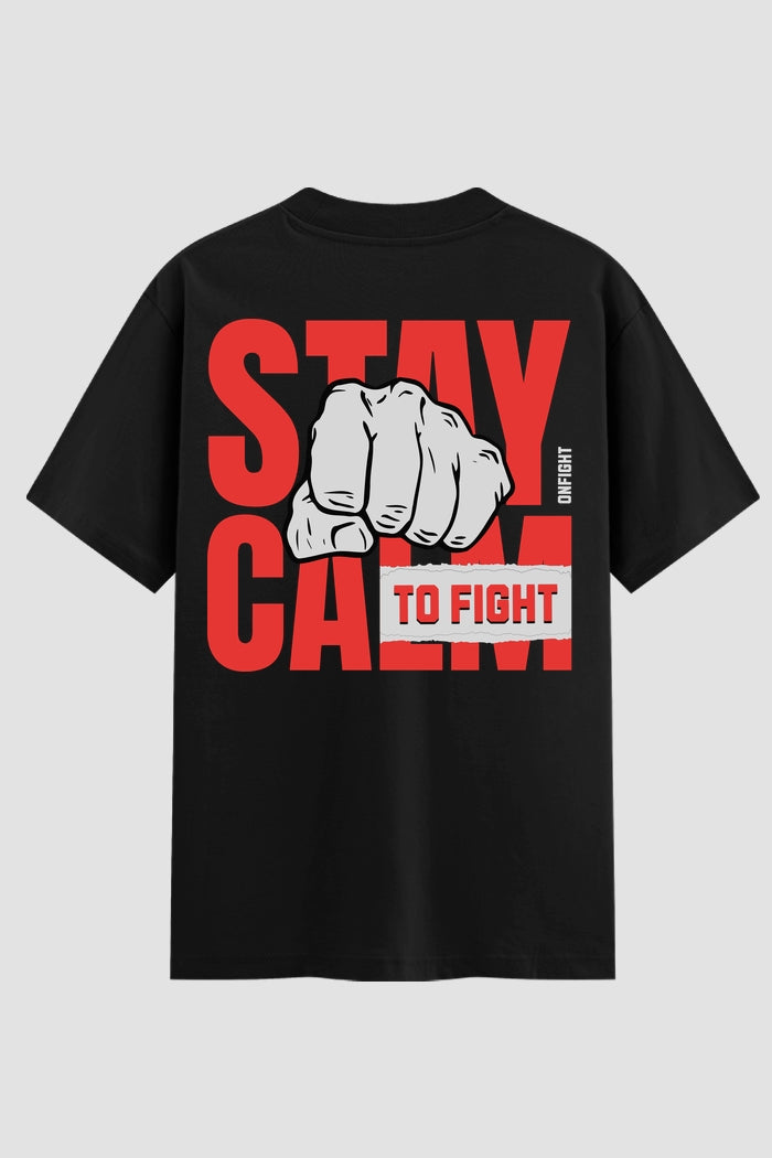 Camiseta Oversized Suedine Stay Calm To fight