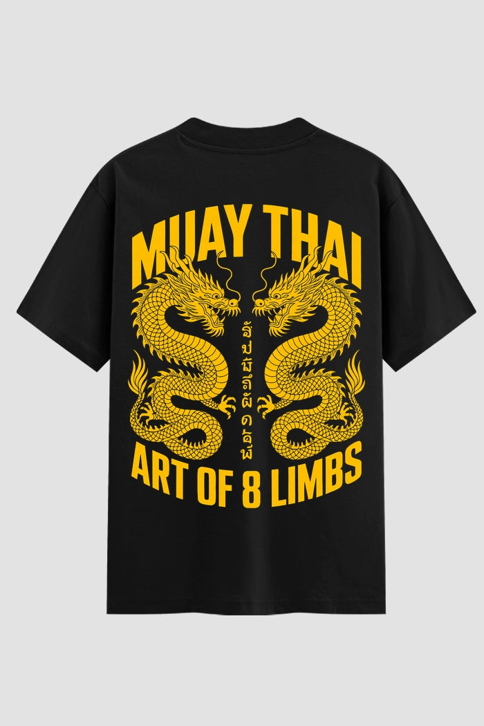 Camiseta Oversized Suedine Muay Thai Dragon Limbs