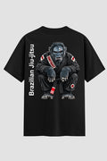 Camiseta Oversized Suedine Jiu-Jitsu Gorila Faixa Preta
