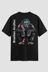 Camiseta Oversized Suedine Jiu-Jitsu Gorila Faixa Preta