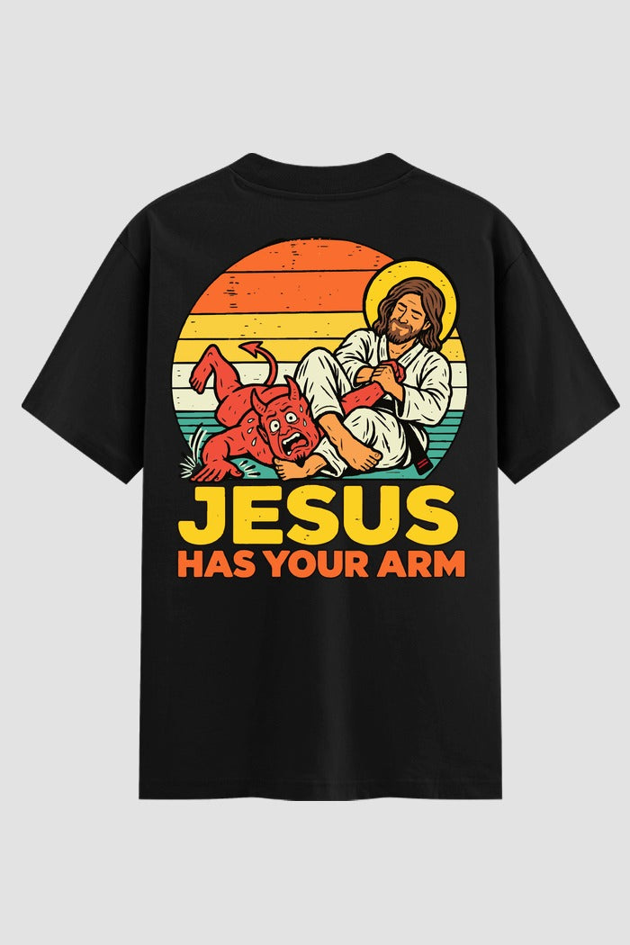 Camiseta Oversized Suedine Jiu-jitsu Jesus has your arm