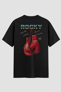 Camiseta Oversized Suedine Rocky Balboa Hard As Life