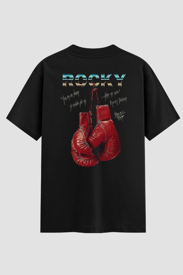 Camiseta Oversized Suedine Rocky Balboa Hard As Life