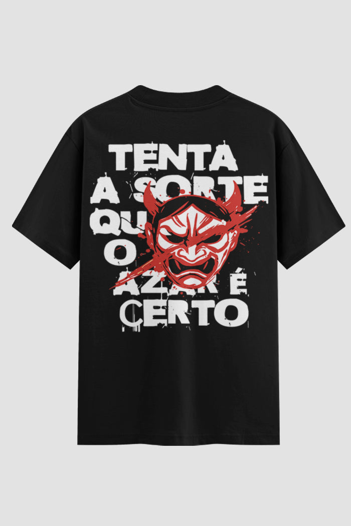 Camiseta Oversized Jiu-Jitsu tenta a sorte que o azar é certo