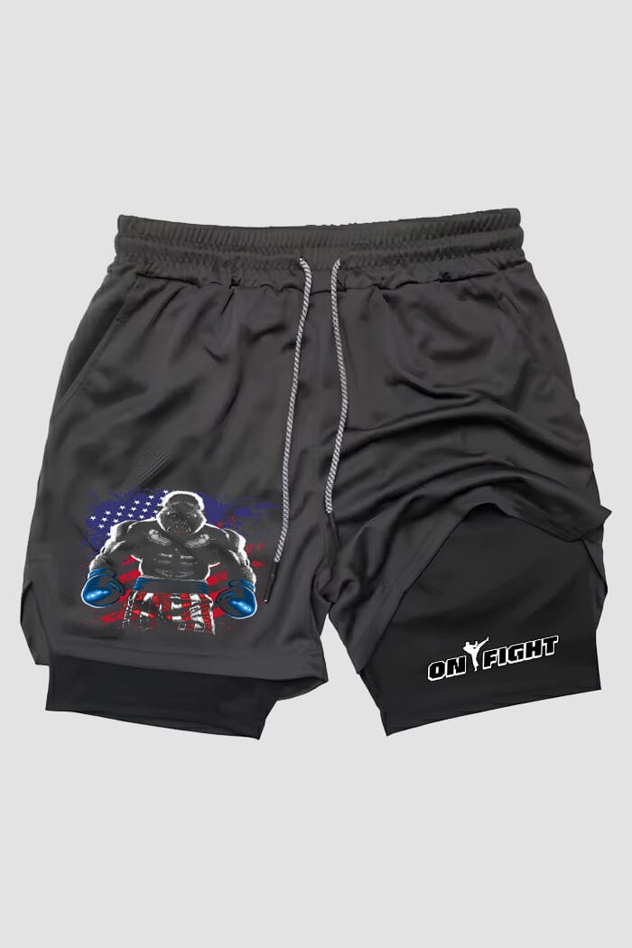 Short de compressão  2 em 1 boxe Boxeador Eua