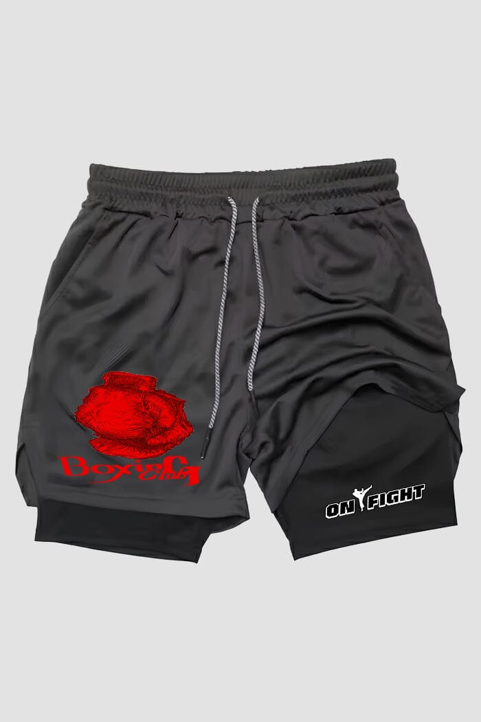 Short de compressão  2 em 1 boxe Boxing Club Vermelho