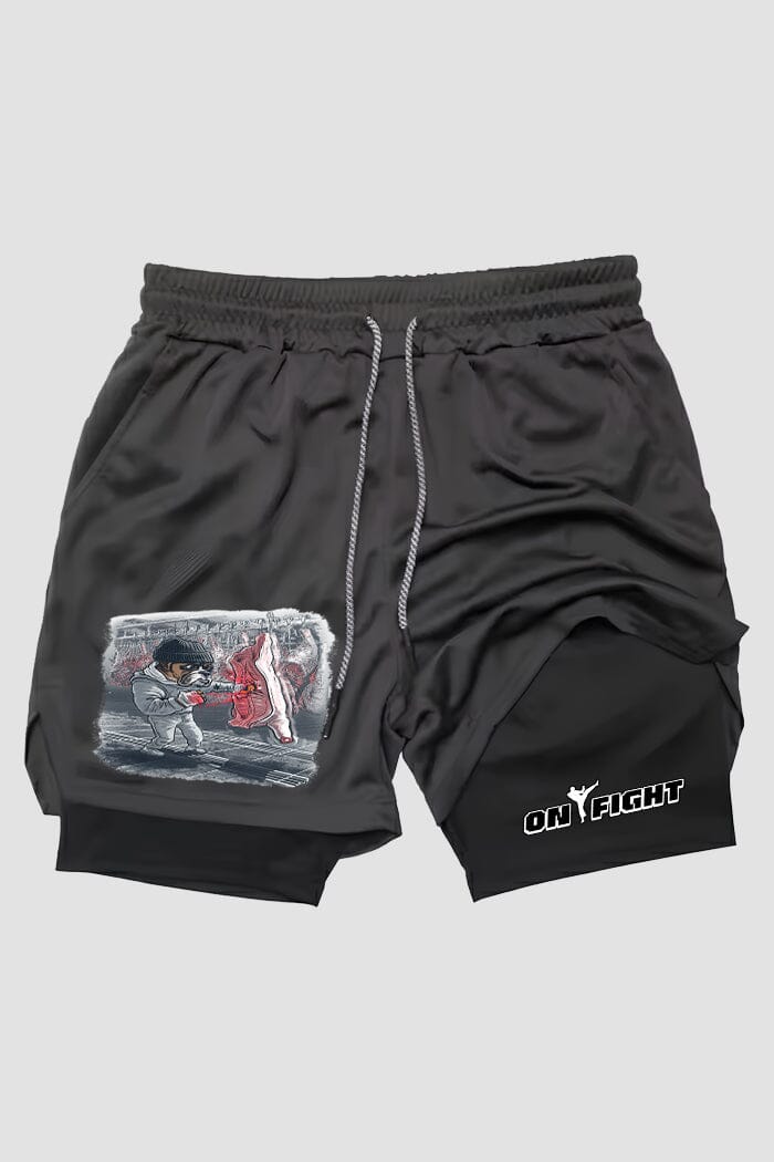 Short de compressão  2 em 1 boxe Rocky Treino de Carne