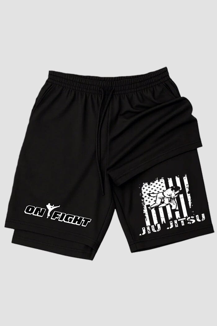 Short de compressão 2 em 1 jiu-jitsu Bjj Patriot