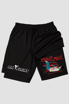 Short de compressão 2 em 1 jiu-jitsu Cast Out The Devil – The Guard Of God shorts Jiu-jitsu OnFight 