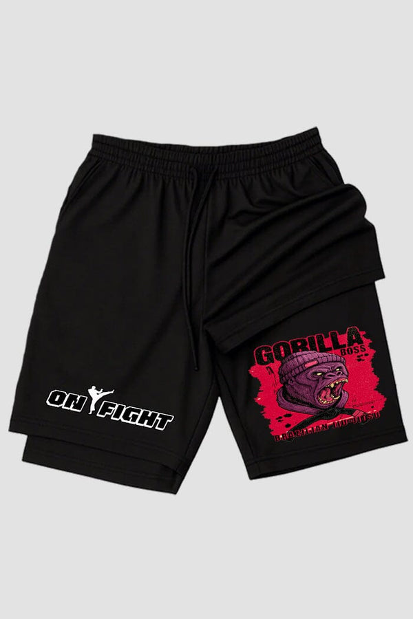 Short de compressão 2 em 1 jiu-jitsu Gorilla Boss