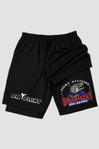 Short de compressão 2 em 1 jiu-jitsu Shark Roll Division shorts Jiu-jitsu OnFight 