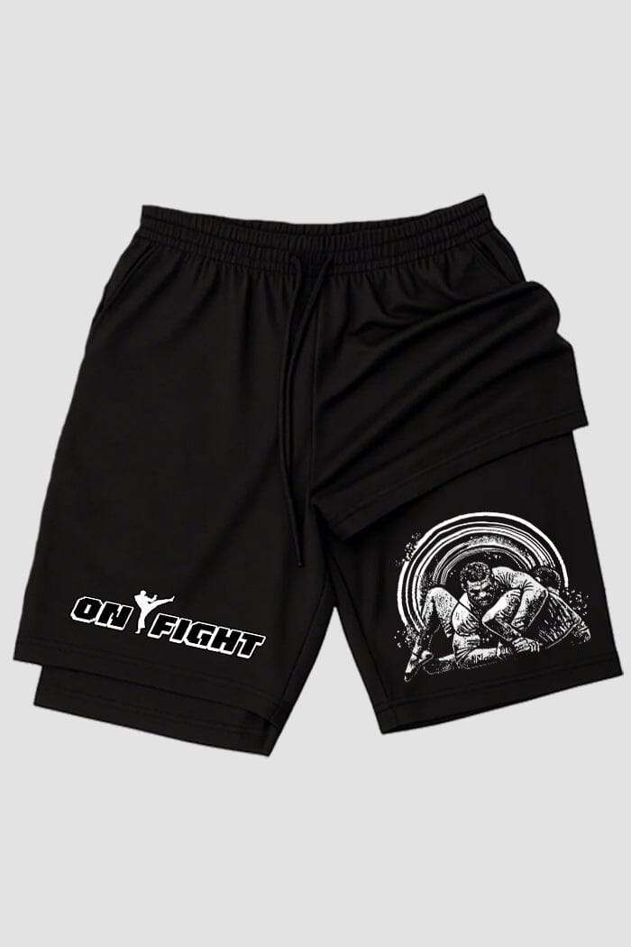 Short de compressão 2 em 1 jiu-jitsu Submission Flow