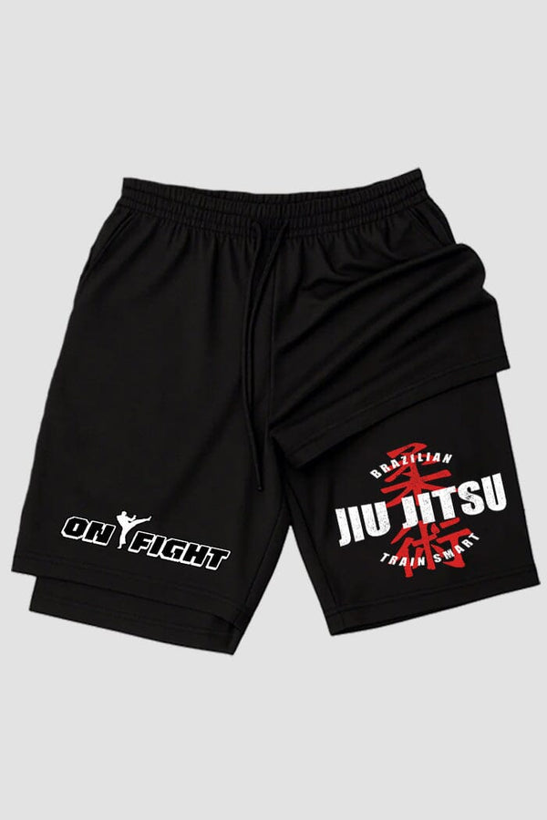 Short de compressão  2 em 1 jiu-jitsu Train Smart Jiu-Jitsu
