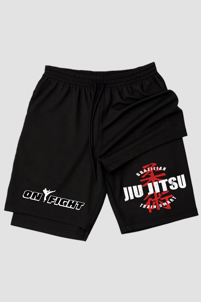 Short de compressão  2 em 1 jiu-jitsu Train Smart Jiu-Jitsu