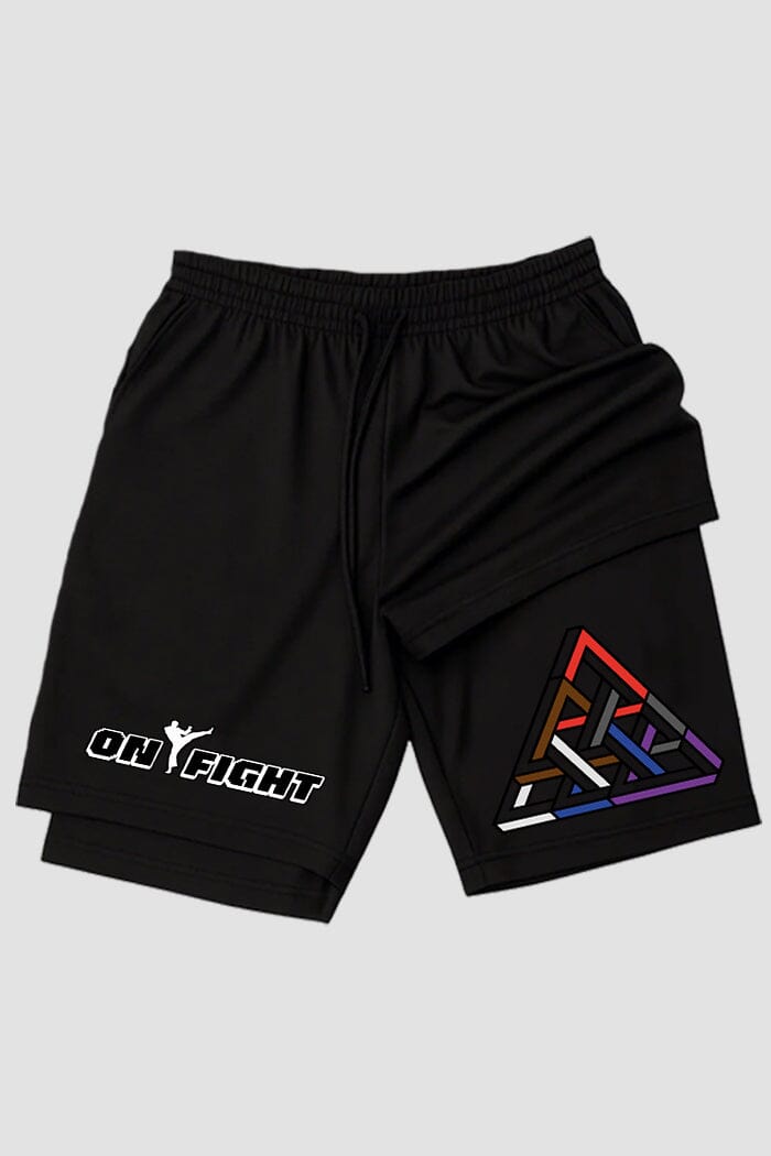 Short de compressão 2 em 1 jiu-jitsu Triangle Of Belts