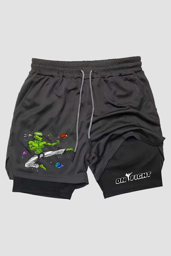 Short de compressão  2 em 1 karate Alien Karate