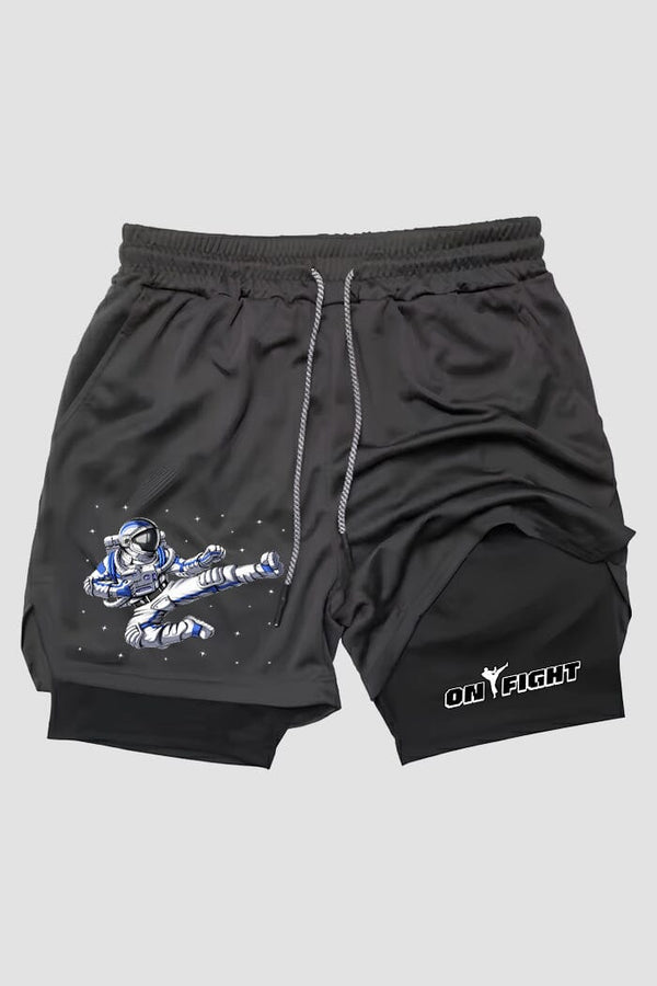 Short de compressão  2 em 1 karate Astronaut