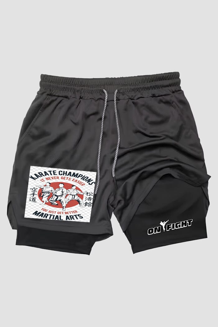 Short de compressão 2 em 1 karate Champion Vintage shorts Karate OnFight 