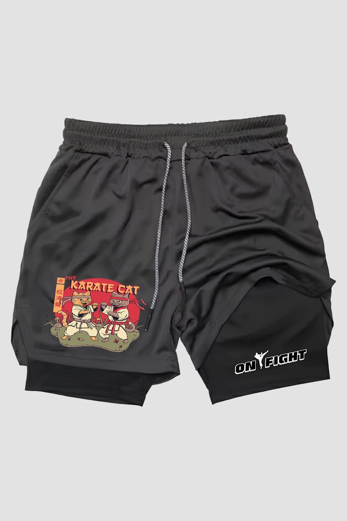 Short de compressão 2 em 1 karate Karate Cats shorts Karate OnFight 