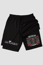 Short de compressão 2 em 1 MMA Bloody Fighter shorts MMA OnFight 