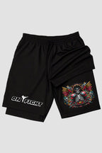 Short de compressão 2 em 1 MMA Skull Mma shorts MMA OnFight 