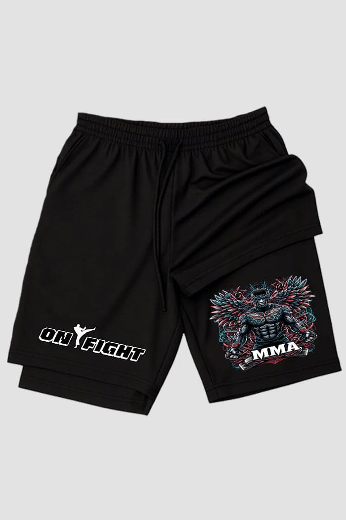 Short de compressão 2 em 1 MMA Tattoo Fighter