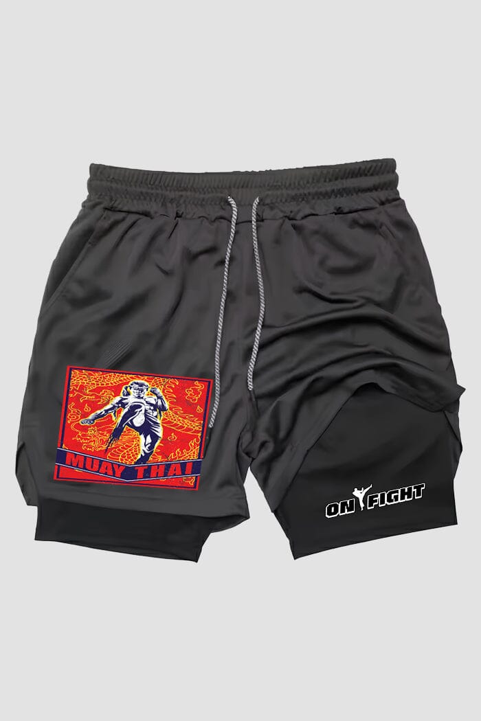 Short de compressão Muay thai 2 em 1 Empire School