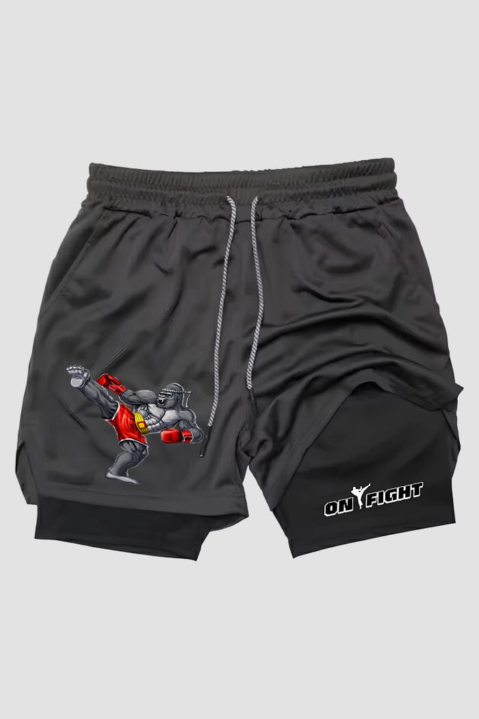 Short de compressão Muay Thai 2 em 1 Gorilla Power