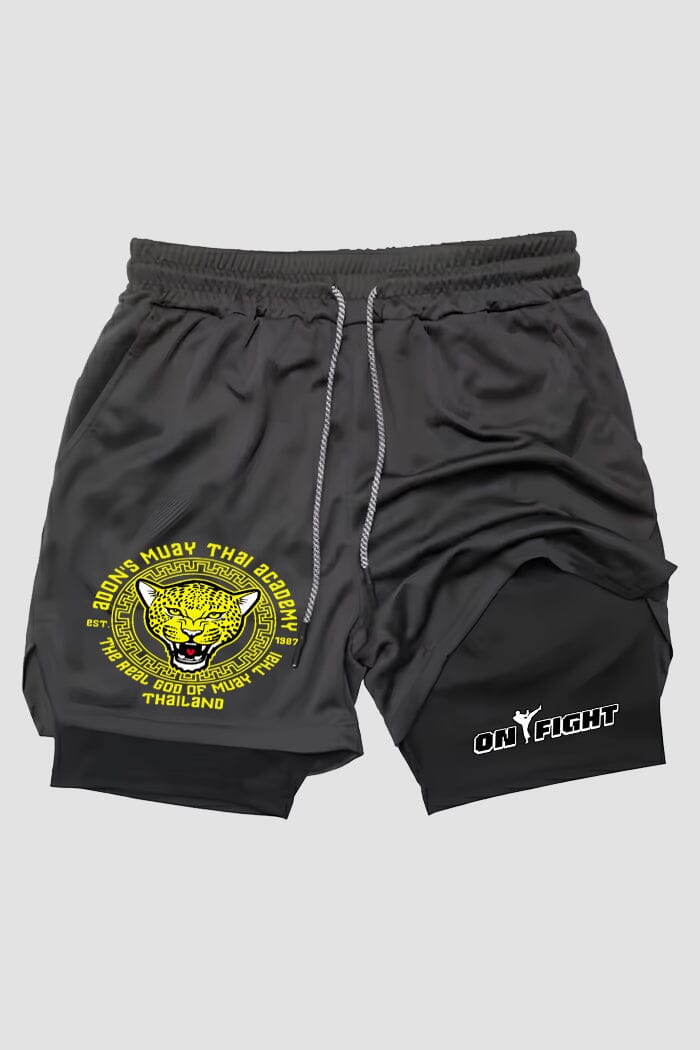 Short de compressão Muay Thai 2 em 1 Leopard Academy