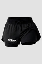 kIT Camiseta Dry fit Femino com short de compressão Onfight basic Azul Marinho
